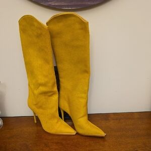 SCHUTZ Yellow Heeled Knee-High Boots